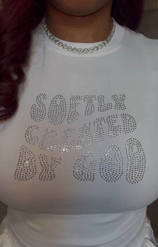 Rhinestone-Embellished SCBG Tee